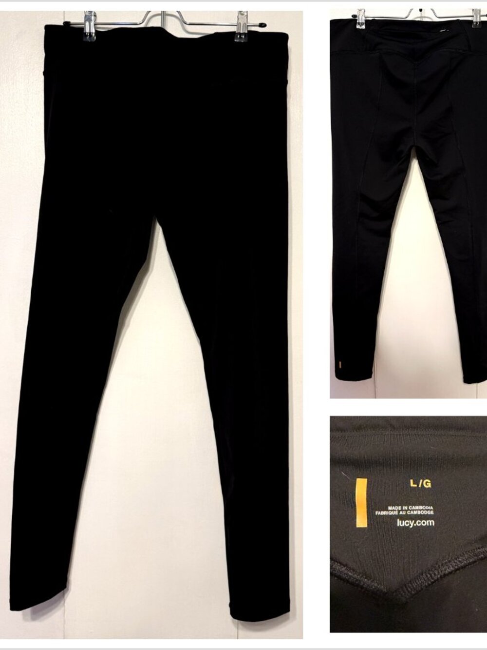 Lucy Black Cropped Athletic Leggings Women’s Large